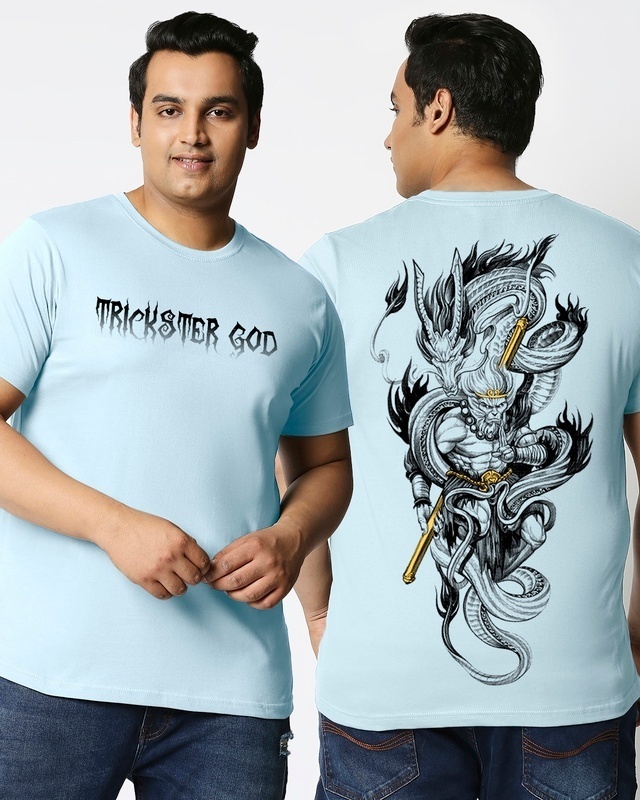 Shop Men's Blue Monkey King Graphic Printed Plus Size T-shirt-Front
