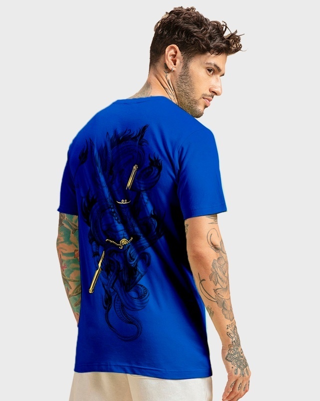Shop Men's Blue Monkey King Graphic Printed T-shirt-Front