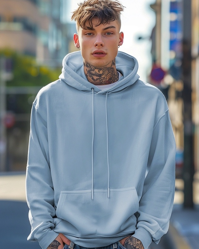 Men's Blue Oversized Hoodies