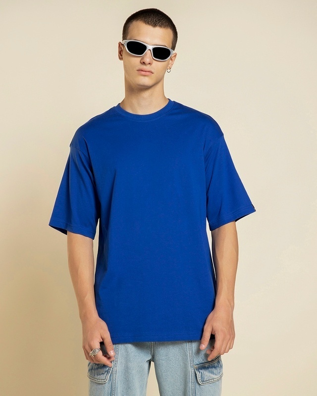 Shop Men's Blue Oversized T-shirt-Front