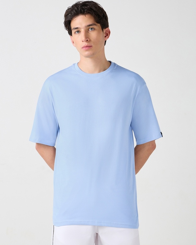 Shop Men's Blue Oversized T-shirt-Front