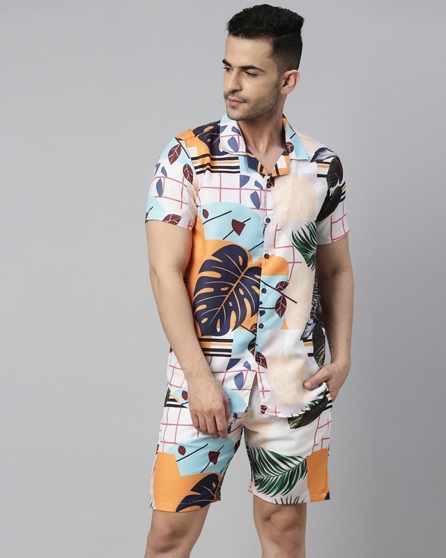 Shop Men's Blue & Pink All Over Printed Nightsuit-Front