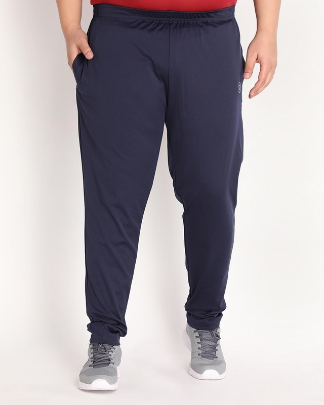 Shop Men's Blue Plus Size Track Pants-Front