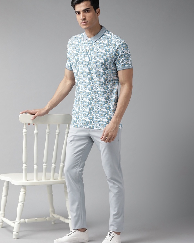 Shop Men's Blue Slim Fit Chinos-Front