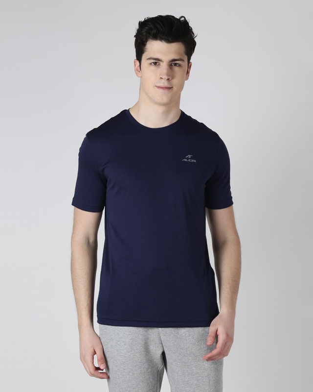 Shop Men's Blue Slim Fit T-shirt-Front