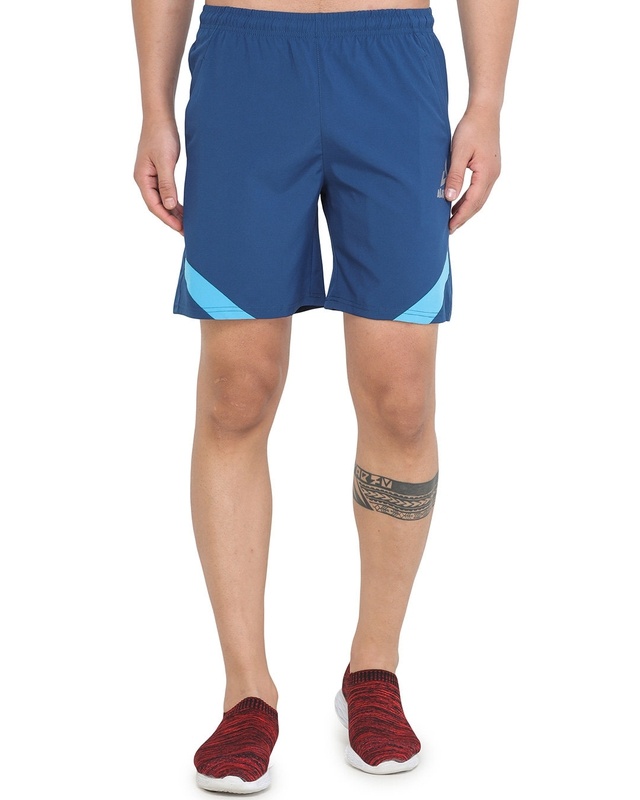Shop Men's Blue Solid Basic Shorts-Front