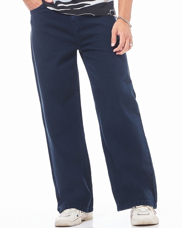 Shop Men's Blue Straight Fit Jeans-Front