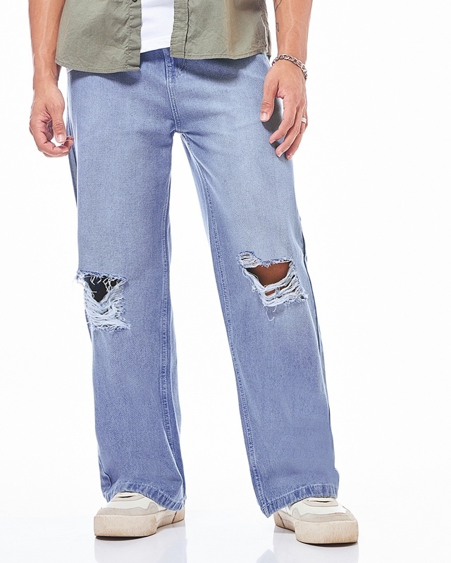 Buy Dark Blue Straight Fit Denim Jeans Online | Tistabene - Tistabene