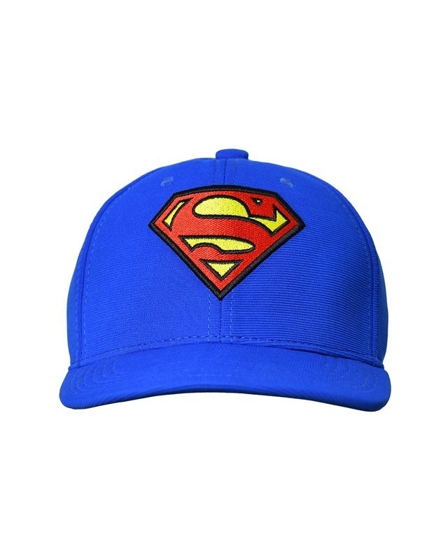 Shop Men's Blue Superman Logo Embroidered Hip Hop Cap-Front