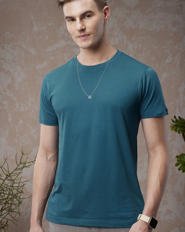 Men's Blue T-shirt-Front Bewakoof Shop Men's Blue T-shirt-Front
