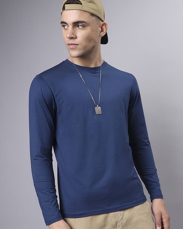 Shop Men's Blue T-shirt-Front