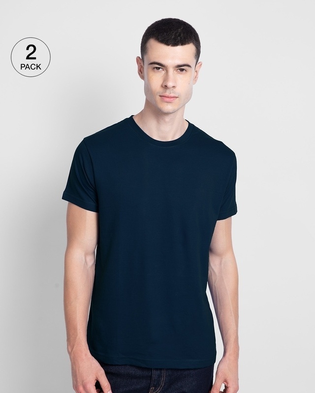 Shop Men's Blue T-shirt (Pack of 2)-Front