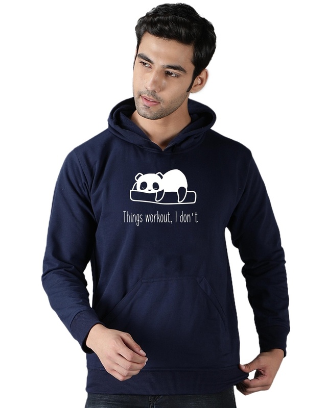 Shop Men's Blue Things Workout Graphic Printed Hoodie-Front