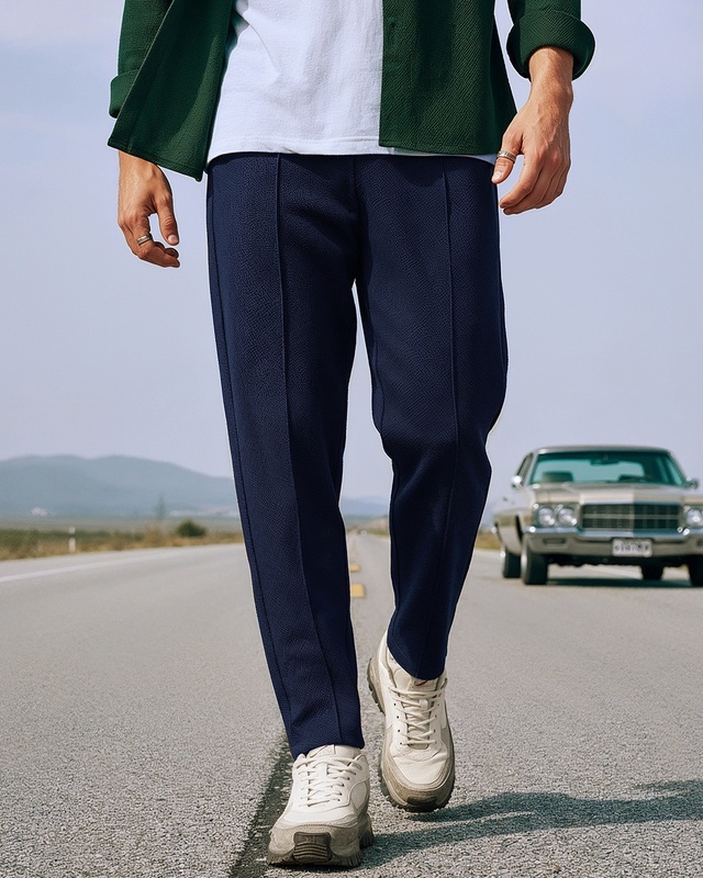 Shop Men's Blue Track Pants-Front