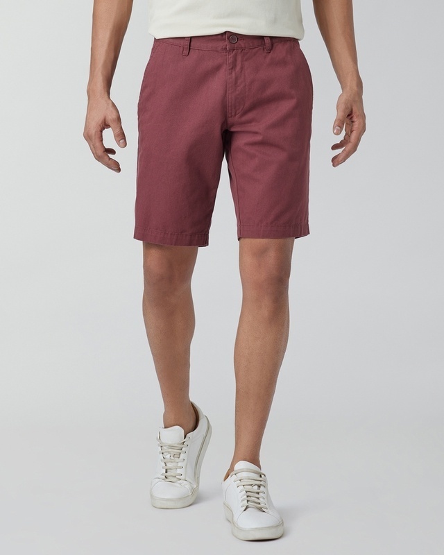 Shop Men's Brick Red Chino Shorts-Front