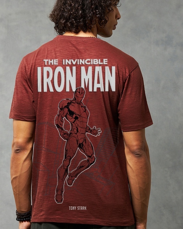 Shop Men's Brick Red The Invincible Graphic Printed T-shirt-Front