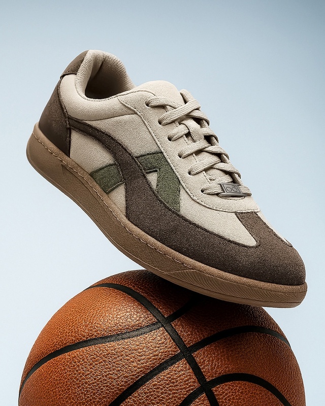 Shop Men's Brown Rippers Sienna Color Block Low-Top Sneakers-Front