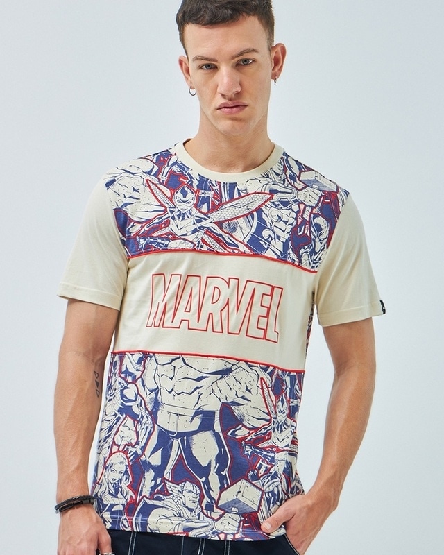 Shop Men's Brown Graphic Printed T-shirt-Front