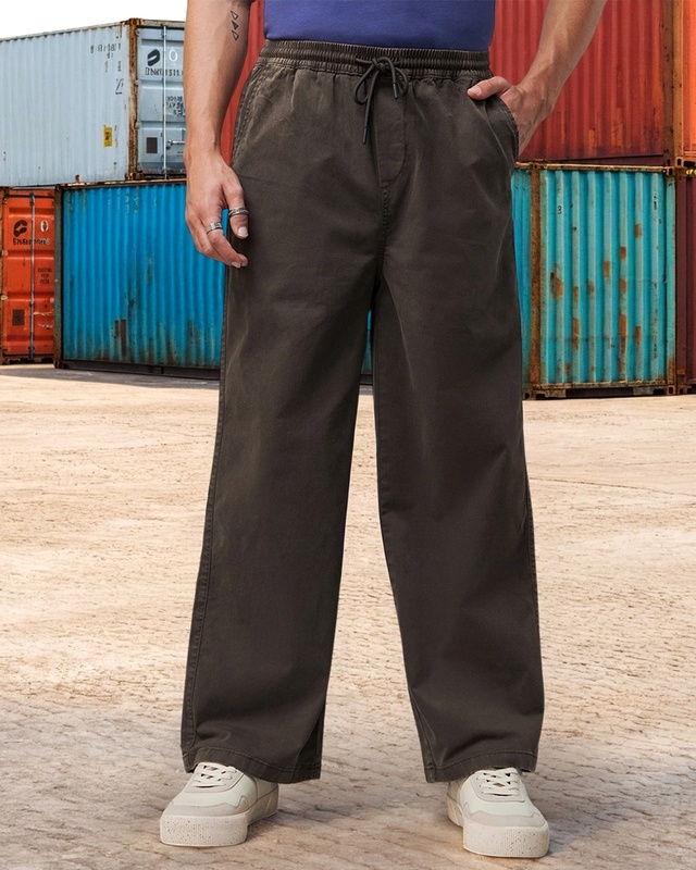 Men's Brown Baggy Oversized Casual Pants