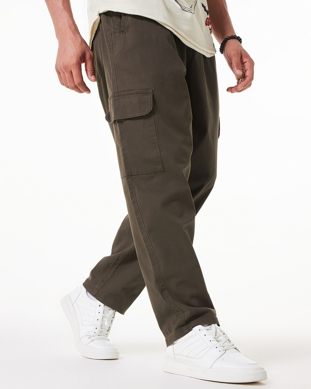 Shop Men's Brown Cargo Carpenter Pants-Front