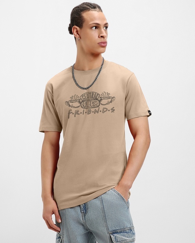 Shop Men's Brown Central Perk Graphic Printed T-shirt-Front