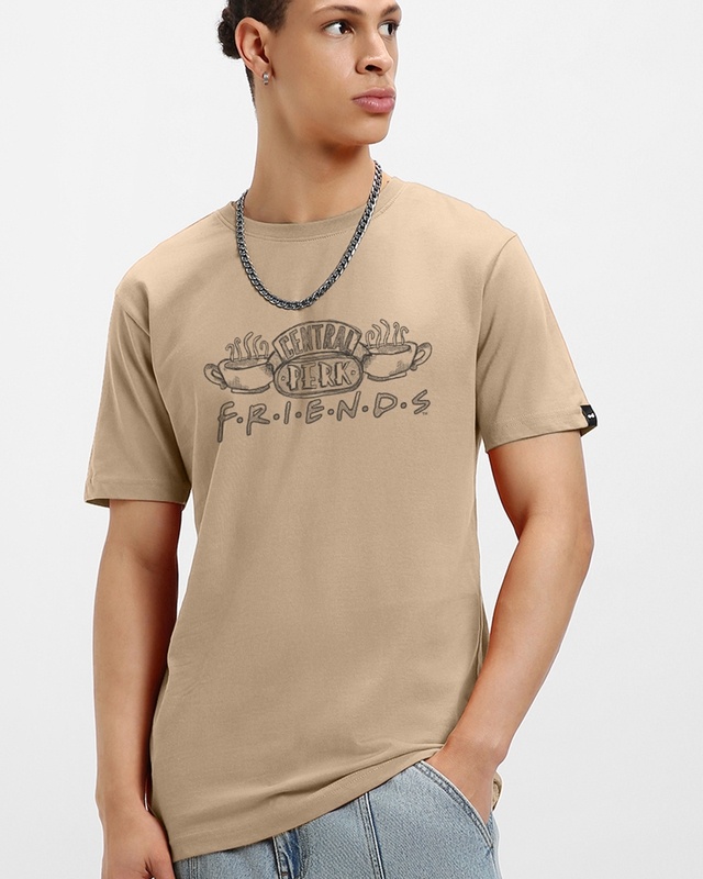 Shop Men's Brown Central Perk Graphic Printed T-shirt-Front