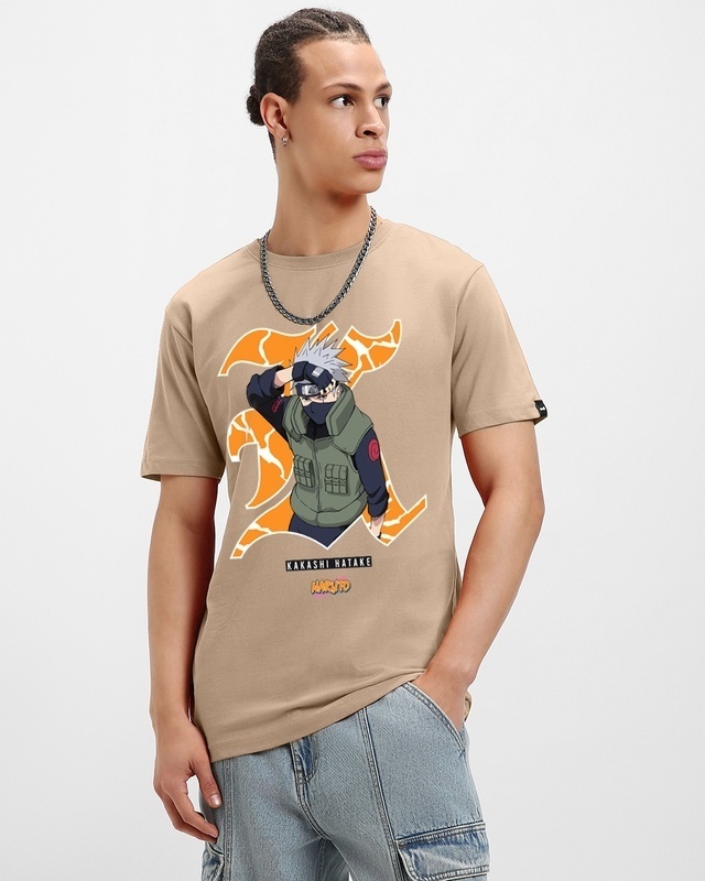 Shop Men's Brown Copycat Ninja Graphic Printed T-shirt-Front