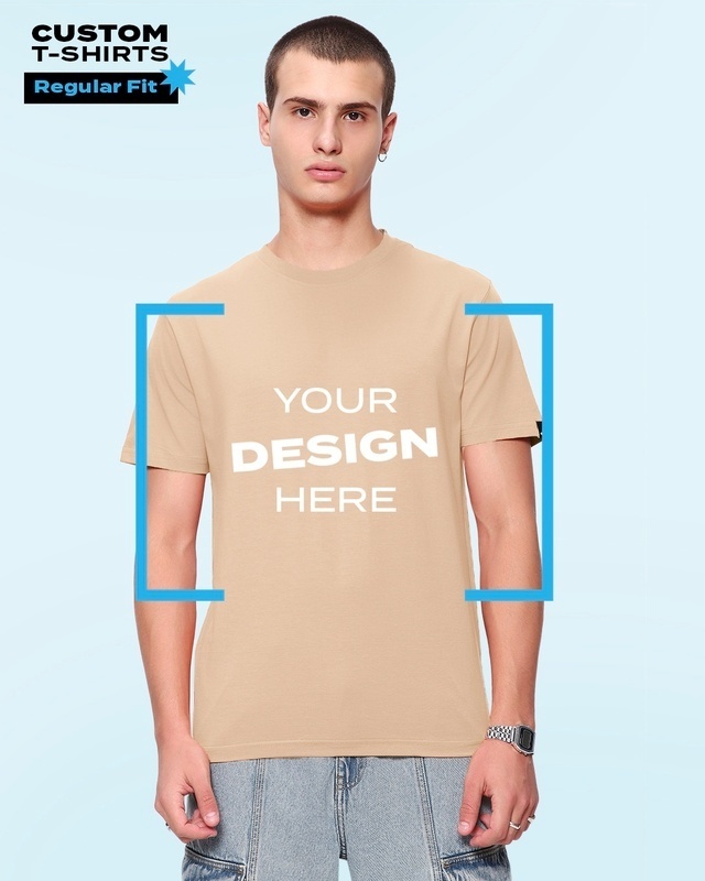 Shop Men's Brown Customizable T-shirt-Front