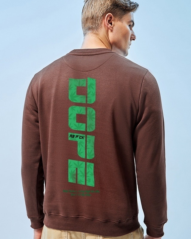 Shop Men's Brown Dope Graphic Printed Sweatshirt-Front