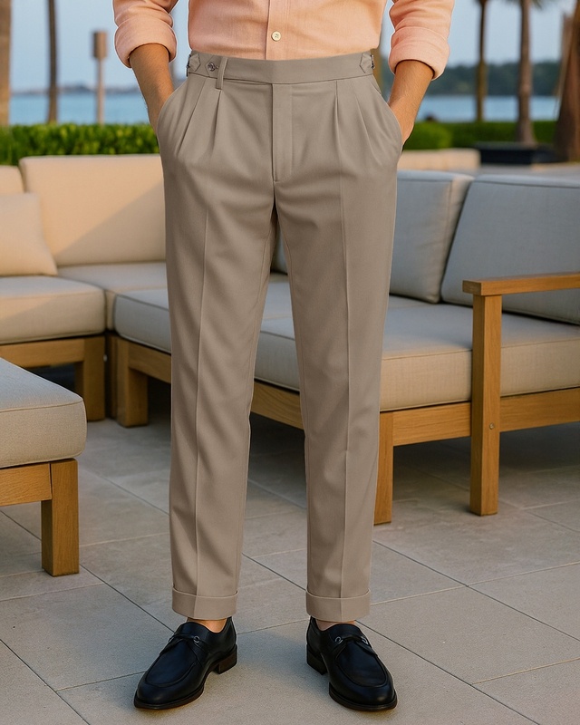 Shop Men's Brown Gurkha Pants-Front