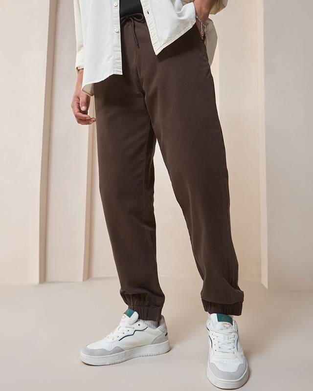 Shop Men's Brown Joggers-Front