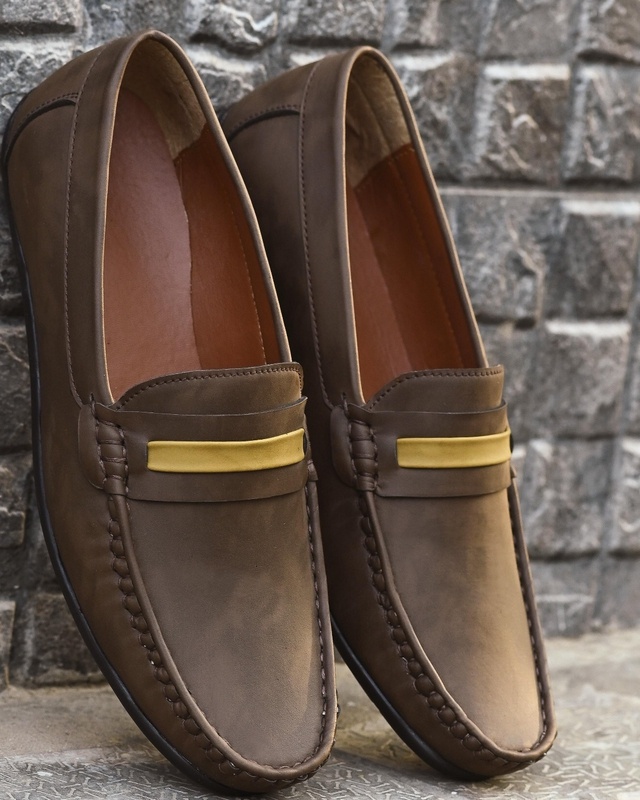 Shop Bucik Men's Brown Loafers-Front