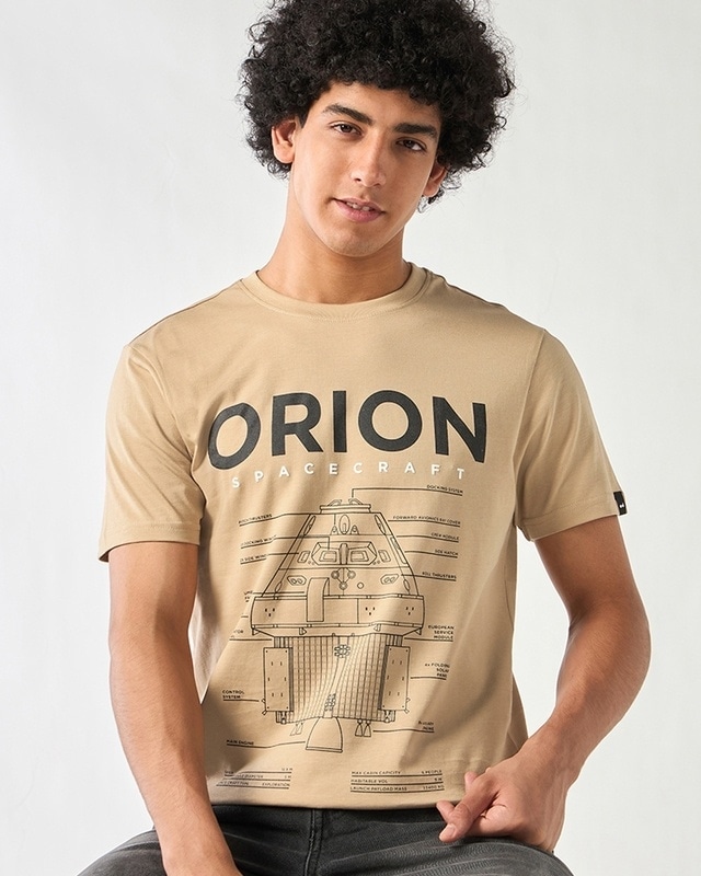 Shop Men's Brown Orion Graphic Printed T-shirt-Front