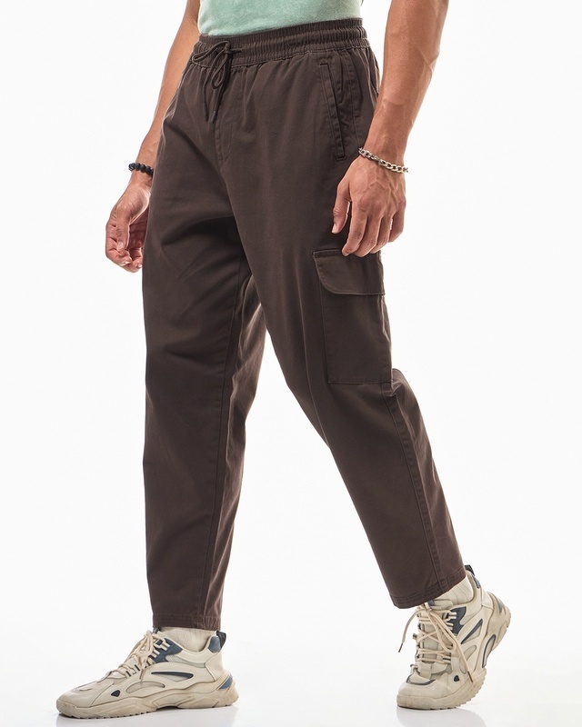 Shop Men's Brown Cargo Carpenter Pants-Front