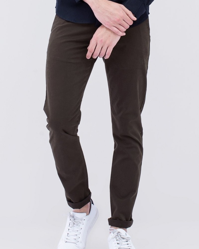 Shop Men's Brown Slim Fit Chinos-Front
