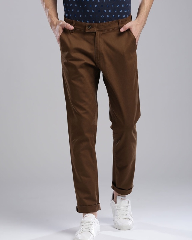 Professional Brown Color Plain Cotton Trouser