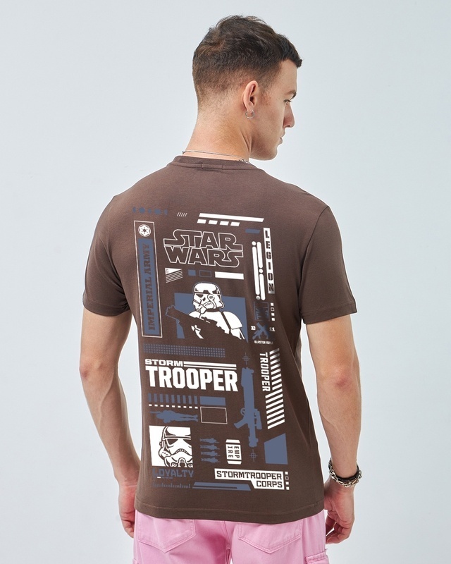 Shop Men's Brown Storm Trooper Graphic Printed T-shirt-Front