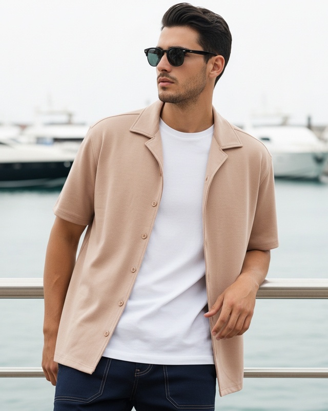 Shop Men's Brown Oversized Shirt-Front