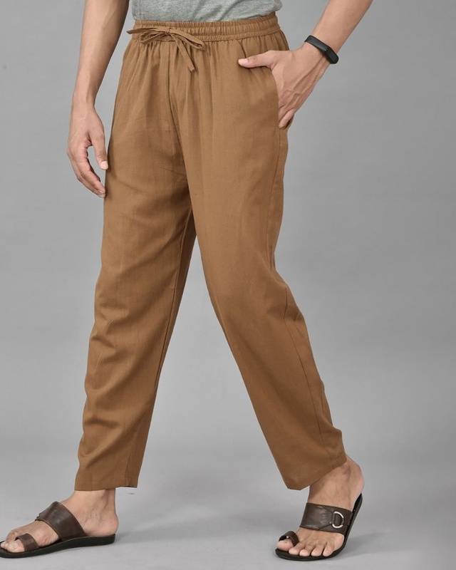 Shop Men's Brown Casual Pants-Front