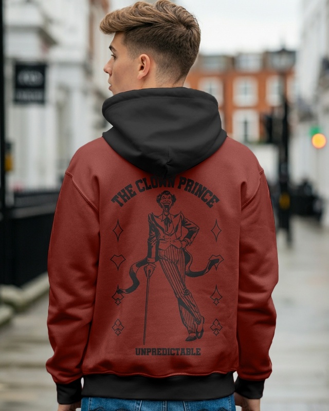 Shop Men's Brown Unpredictable Graphic Printed Oversized Hoodies-Front