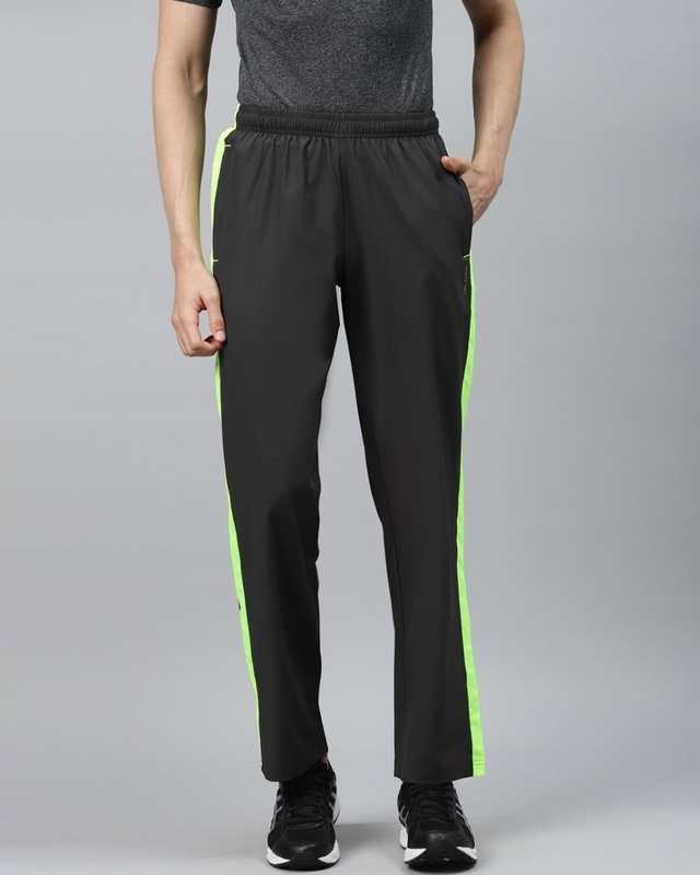 Shop Men's Charcoal Grey Solid Track Pants-Front