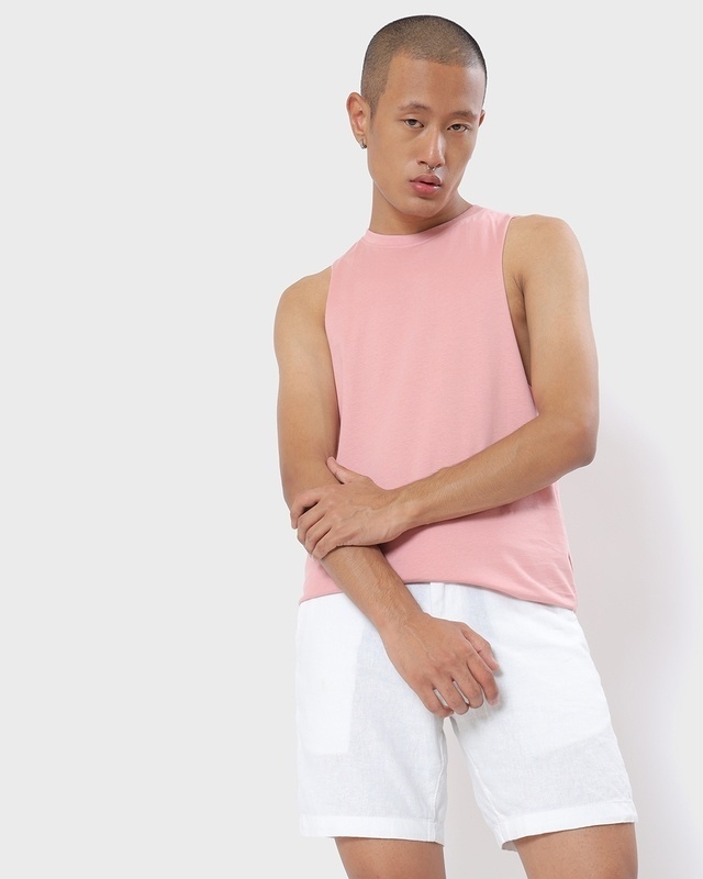 Shop Men's Pink Oversized Vest-Front