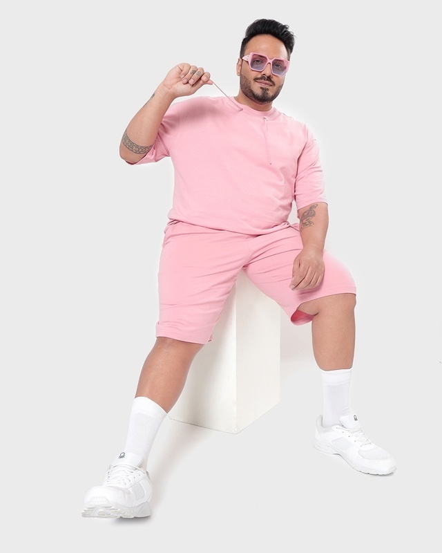 Shop Men's Cheeky Pink Plus Size Co-ords-Front