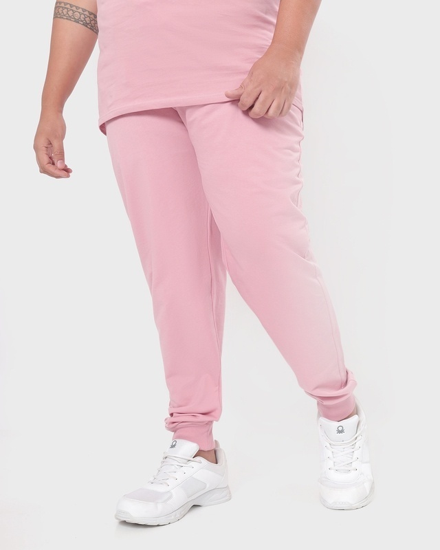 Shop Men's Cheeky Pink Plus Size Joggers-Front