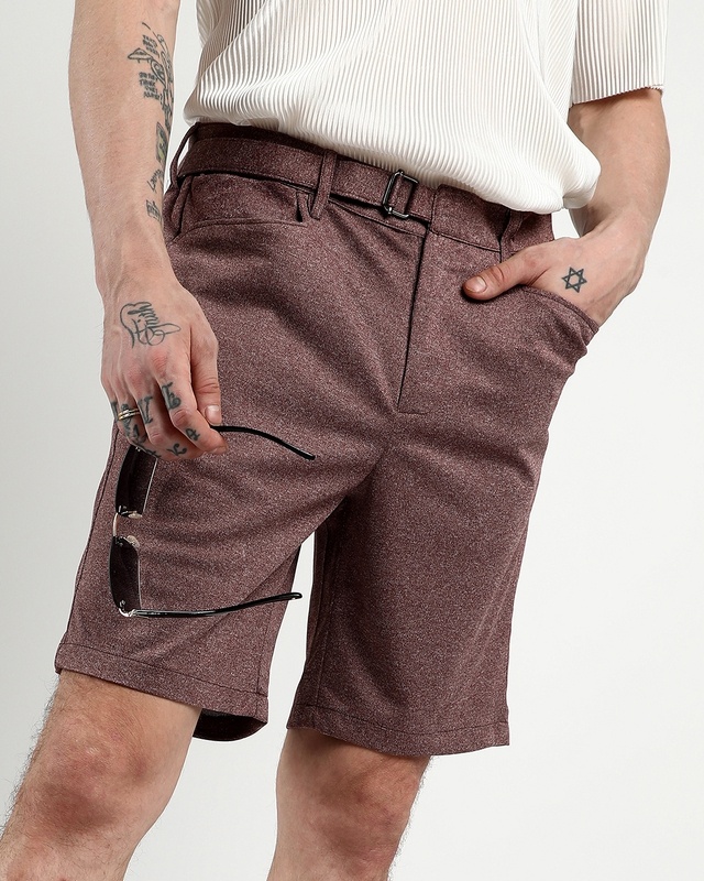 Shop Men's Chocolate Brown Shorts-Front