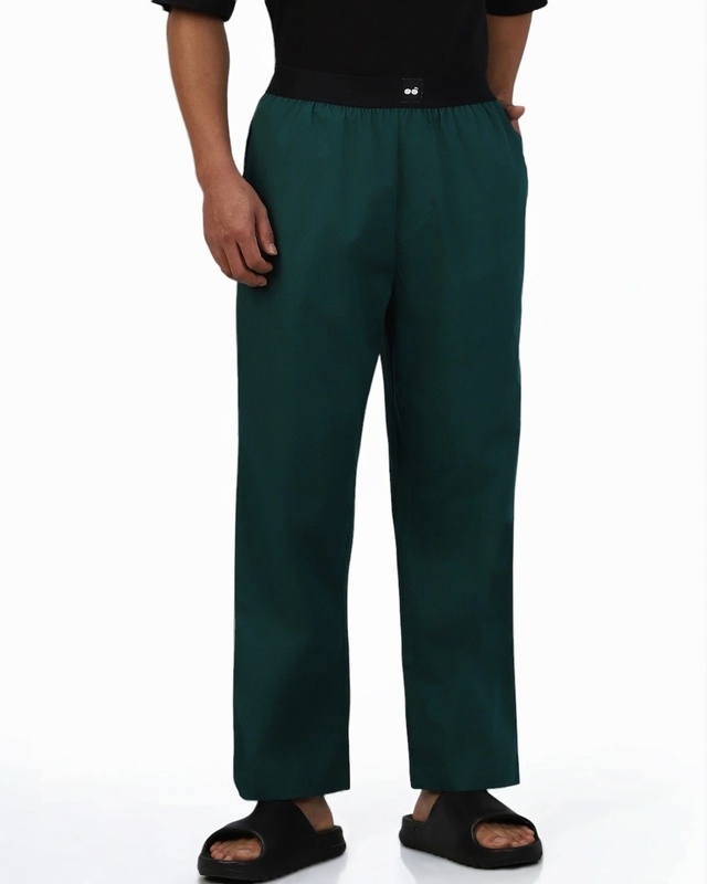 Shop Men's Dark Green Pyjamas-Front