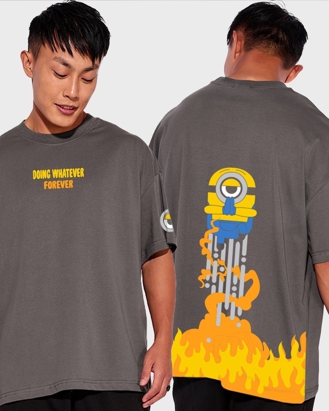 Shop Men's Dark Shadow Rise of Guru Graphic Printed Oversized T-shirt-Front