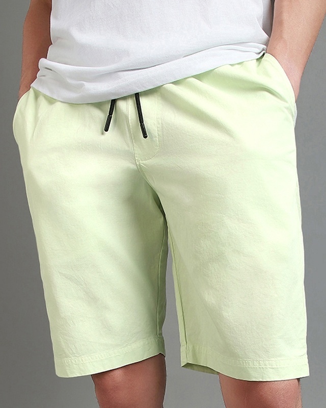 Shop Men's Fog Green Over Dyed Shorts-Front