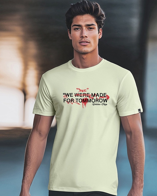 Men's Fog Green The Future Typography T-shirt