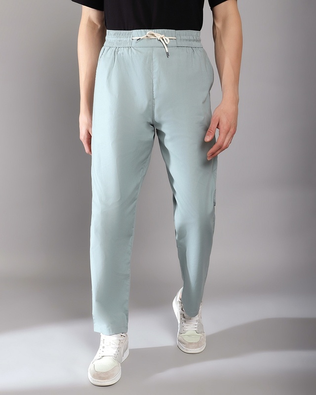 Shop Men's Forest Green Loose Comfort Fit Baggy Pants-Front